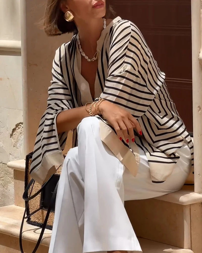 OLIVELLE – STRIPED BLOUSE WITH ELEGANT DESIGN