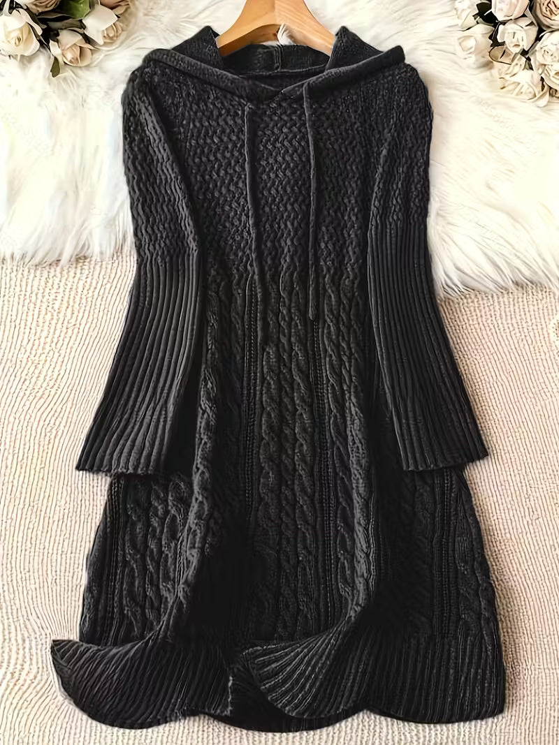 JAKYNTA – CASUAL HOODED SWEATER DRESS