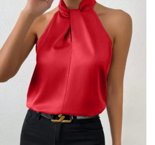 AMIYAH – SATIN HALTER BLOUSE