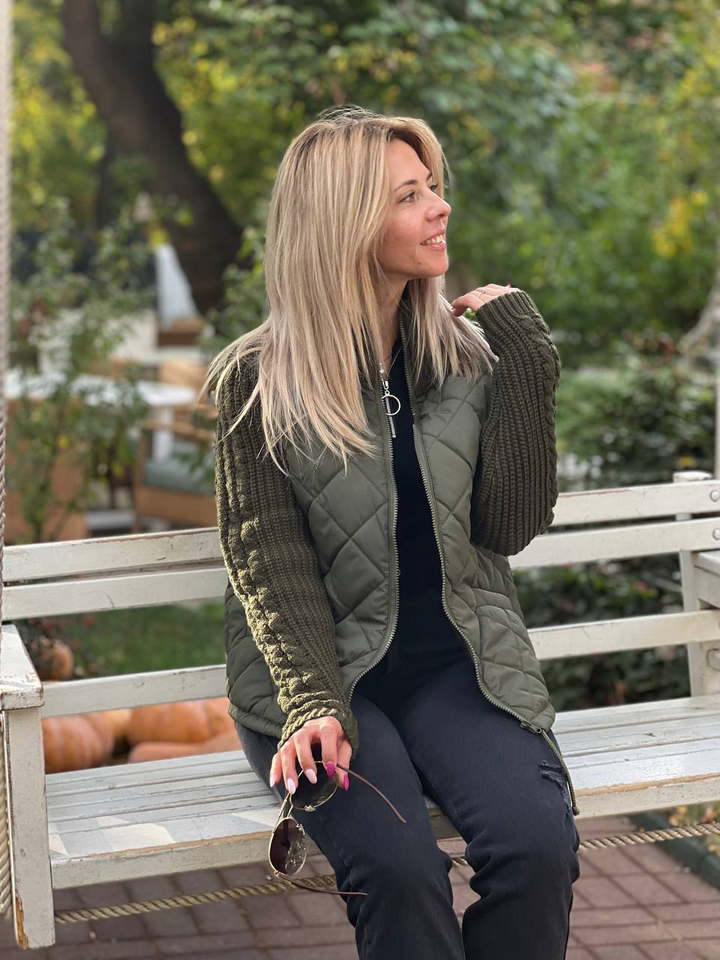 MORFA – STYLISH PATCHWORK KNITTED JACKET