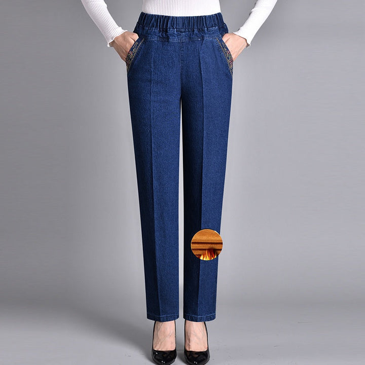 SCARLET – WOMEN'S JEANS WITH SIDE POCKETS AND ELASTIC WAIST