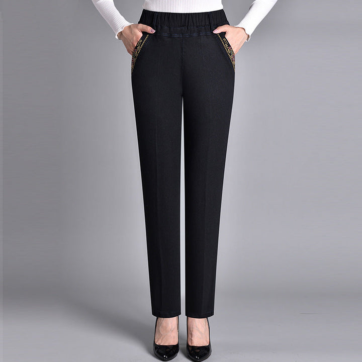 SCARLET – WOMEN'S JEANS WITH SIDE POCKETS AND ELASTIC WAIST