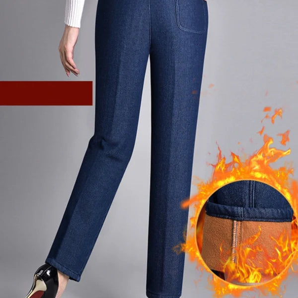 CALENARIAE – WOMEN’S JEANS WITH SIDE POCKETS AND ELASTIC WAIST