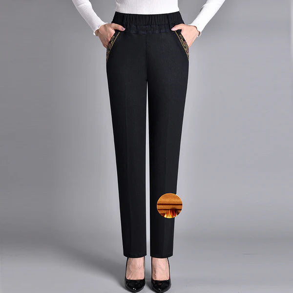 CALENARIAE – WOMEN’S JEANS WITH SIDE POCKETS AND ELASTIC WAIST
